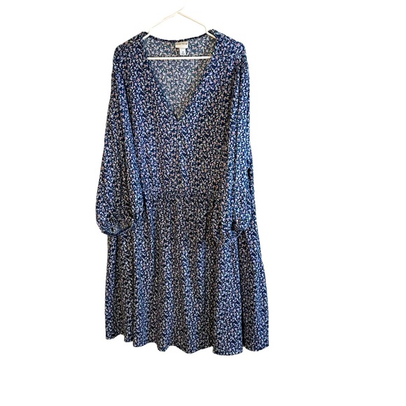 Ava Viv Floral Blue Dress 3XL - Picture 3 of 8